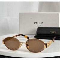 Good Quality Celine Triomphe Sunglasses CL40235U 03 Brown/Gold 2025