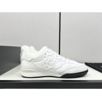 Shop Cheap Chanel Calfskin & Wool Sneakers CH121114 White