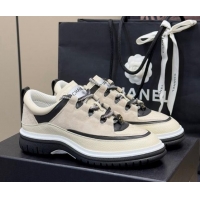 Good Looking Chanel Suede and Calfskin Sneakers Light Beige 0102010