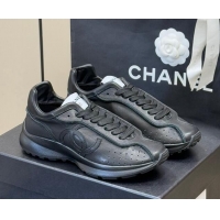 Top Grade Chanel Calfskin Leather Sneakers Black 0102012