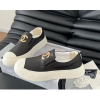 Purchase Chanel Calfskin Slip-on Sneakers Black 0102017