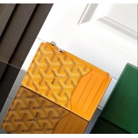 Original Cheap Goyard Bourbon Zipped Card holders Wallet GY3321 Yellow 2025