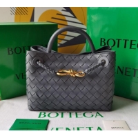 Market Sells Bottega Veneta Small Andiamo Top Handle Bag in Intrecciato Leather 743568 Slate Grey 2025