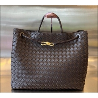 Best Classic Bottega Veneta Large Andiamo Top Handle Bag in Intrecciato Leather 743575 Fondant Brown 2025