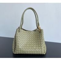 Generous Bottega Veneta Large Parachute Shoulder Bag in Intrecciato Leather 796571 Travertine Green 2025