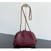 Best Price Bottega Veneta Small Lauren 1980 Chain Bag in Padded Intrecciato Leather 804038 Barolo Red 2025