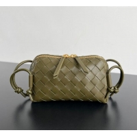 Inexpensive Bottega Veneta Intrecciato Leather Concert Pouch Mini bag 794258 Khaki Green 2025