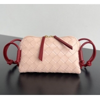 Best Price Bottega Veneta Intrecciato Leather Concert Pouch Mini bag 794258 Cameo Pink/Red 2025