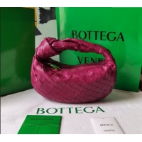 Most Popular Bottega Veneta Mini Jodie Hobo Bag in Intrecciato Lambskin 651876 Dark Pink 2025