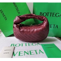 Buy Discount Bottega Veneta Mini Jodie Hobo Bag in Intrecciato Lambskin 651876 Dark Burgundy 2025