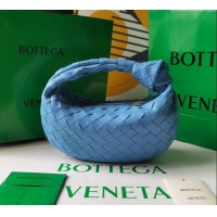 Cheapest Bottega Veneta Mini Jodie Hobo Bag in Intrecciato Lambskin 651876 Hurricane Blue 2025