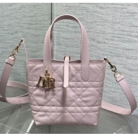 Top Design Dior Small Toujours Vertical Tote Bag in Macrocannage Calfskin 2835 Pale Pink 2025