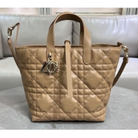 Top Quality Dior Medium Toujours Vertical Tote Bag in Macrocannage Calfskin 2836 Tan Brown 2025