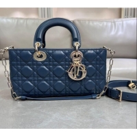 Super Quality Dior Lady D-Joy Medium Bag in Cannage Lambskin M0540 Deep Ocean Blue 2025