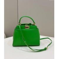 Grade Quality Fendi Peekaboo Mini Bag in Soft Lambskin 2590 Apple Green 2025