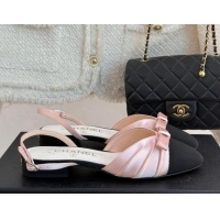 Buy Luxury Chanel Satin & Grosgrain Slingbacks Flat Pink 0103056