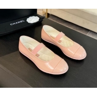 Most Popular Chanel Lambskin Mary Janes Ballet Flat Light Pink 0103068