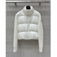 Discount Inexpensive Moncler Knit and Down Jacket 1219 White 2024