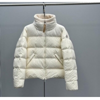 Good Taste Moncler White Down Jacket with Knit Collar 1219 White 2024