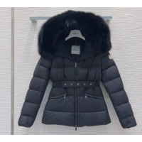 Best Price Moncler Belted Down Jacket 0106 Black 2025