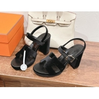 Good Product Hermes Jazz High Heel Sandals 10.5cm in Velvet Black 1230100