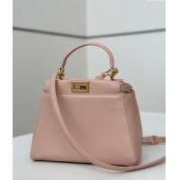 Popular Style Fendi Peekaboo Mini Bag in Soft Lambskin 8315 Baby Pink 2025