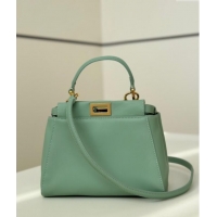 Good Product Fendi Peekaboo Mini Bag in Soft Lambskin 8315 Light Green 2025