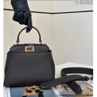 Promotional Fendi Peekaboo Mini Bag in Calfskin Leather 2125 Dark Coffee Brown 2025 Top Quality