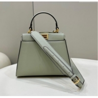 Well Crafted Fendi Peekaboo Mini Bag in Calfskin Leather 2125 Pale Green 2025 Top Quality