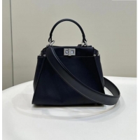 Good Product Fendi Peekaboo Mini Bag in Calfskin Leather 2125 Black 2025 Top Quality