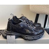 Top Grade Balenciaga 3XL Fishnet Sneakers in Strass Mesh Black 0219076