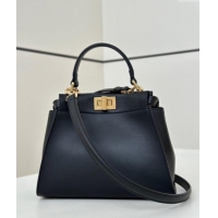 Buy Discount Fendi Lunar New Year Peekaboo Mini Bag in Leather with Fendi Yellow Eyes 2125 Black 2025