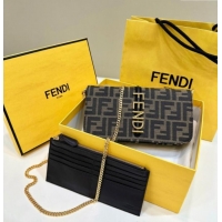 Reasonable Price Fendi Fendigraphy Wallet On Chain Mini Bag in FF Fabric A076 Brown 2025