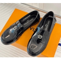 Low Price Louis Vuitton Soho Flat Loafers in Patent Leather Black 1224074