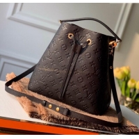 Promotional Louis Vuitton NeoNoe MM Bucket Bag in Monogram Embossed Leather M45256 Black 2025