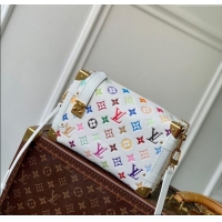 Best Price Louis Vuitton LV x TM Side Trunk MM Shoulder Bag in Cowhide M14046 White/Multicolored 2025