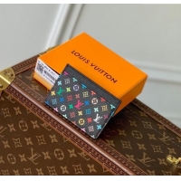 Top Grade Louis Vuitton LV x TM Card Holder Wallet in Multicolored Monogram Canvas M13403 Black 2025