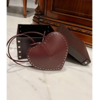 Promotional Alaia Le Cœur Heart Bag with Studs 0621 Trim Burgundy 2024