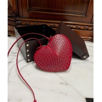 New Design Alaia Le Cœur Heart Bag with Eyelet in Lux Leather 0621 Red 2024