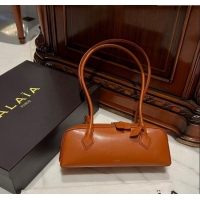 New Design Alaia Le Tecket Medium Long Shoulder bag in Leather 0808 Golden Brown 2024