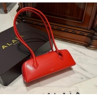 Top Grade Alaia Le Tecket Medium Long Shoulder bag in Leather 0808 Red 2024