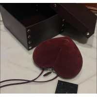 Well Crafted Alaia Le Cœur Heart Bag in Suede 1030 Burgundy 2024