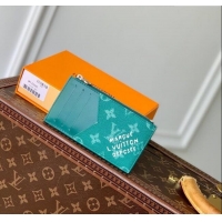 Promotional Louis Vuitton Coin Card Holder Wallet in Monogram Heritage Canvas M12660 Green 2025