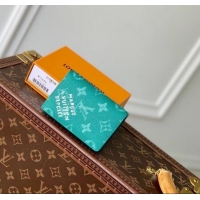 Super Quality Louis Vuitton Pocket Organizer Wallet in Monogram Heritage Canvas M12658 Green 2025