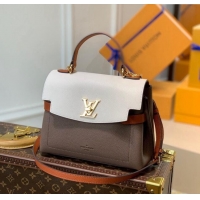 Shop Grade Louis Vuitton Lockme Ever BB Bag in Soft Grained Calfskin M58978 Brown/White 2025