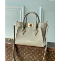 Classic Louis Vuitton On My Side PM Tote Bag Perforated Mahina and Leather M20600 Grey 2025