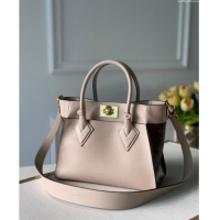 New Fashion Louis Vuitton On My Side PM Tote Bag Monogram Canvas and Leather M57729 Greige Grey 2025