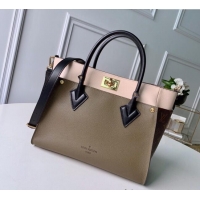 Top Grade Louis Vuitton On My Side MM Tote Bag in Leather and Monogram Canvas M55302 Green/Pink 2025