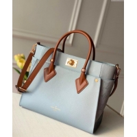 Grade Quality Louis Vuitton On My Side MM Tote Bag in Perforated Mahina and Leather M56078 Light Blue 2025