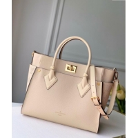 Modern Cheap Louis Vuitton On My Side MM Tote Bag in Perforated Mahina and Leather M55802 Cream White 2025